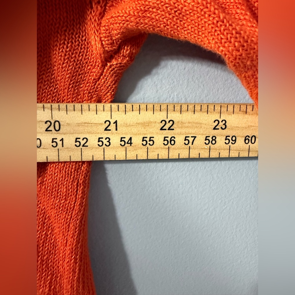 Boden Linen Knitted V-Neck T-Shirt Blouse Orange Womens Top K0591 US 6 - Picture 7 of 11